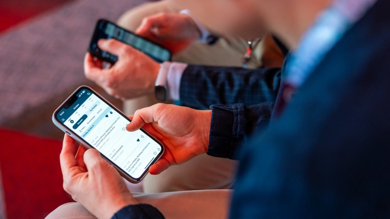 Download the mobile app and view your agenda