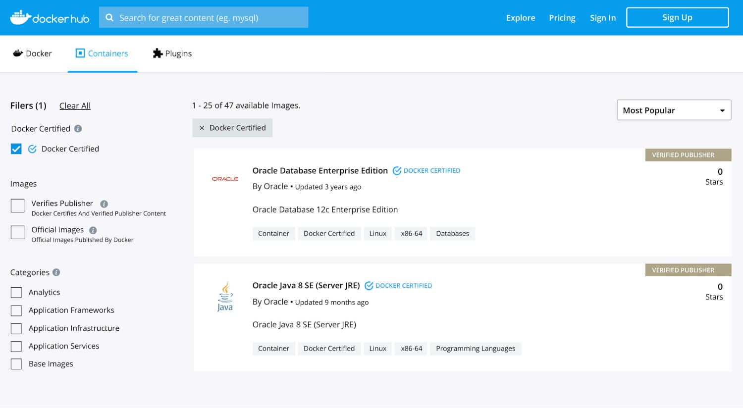 Afbeelding 3: Schermafbeelding van Docker Registry