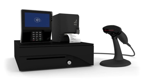 收據印表機、信用卡讀卡機、行動錢包讀卡機、面向客戶的螢幕、POS 秤、條碼掃描器及收銀機