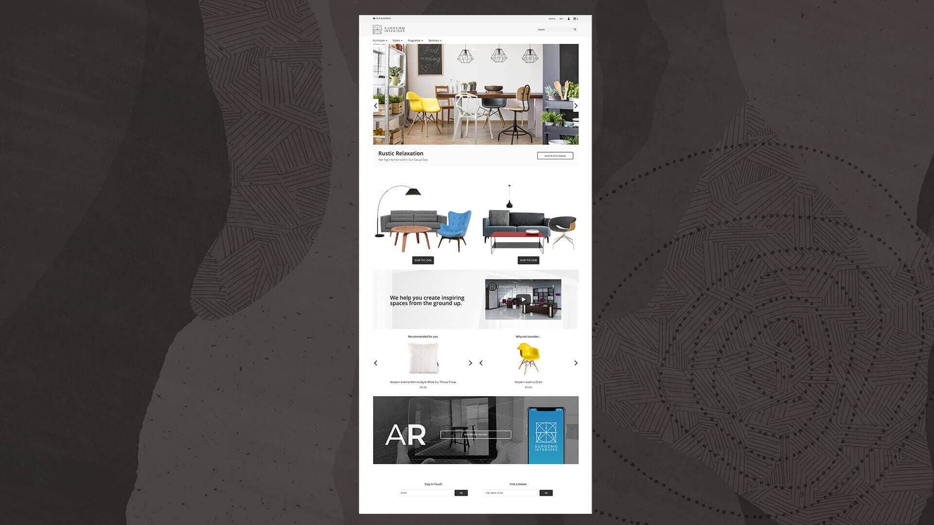 Mobile website furniture store