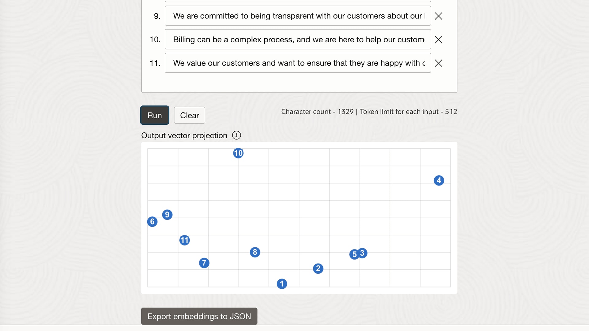 Embedding export view, details below