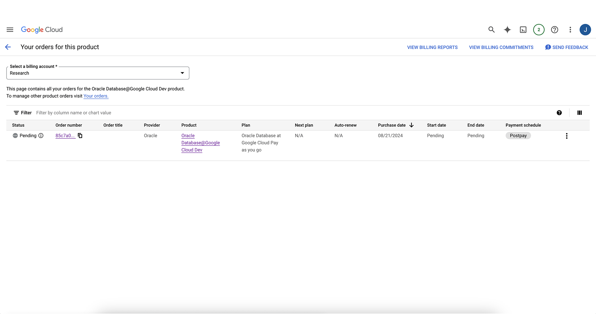 Simplified purchasing through the Google Cloud Marketplace view